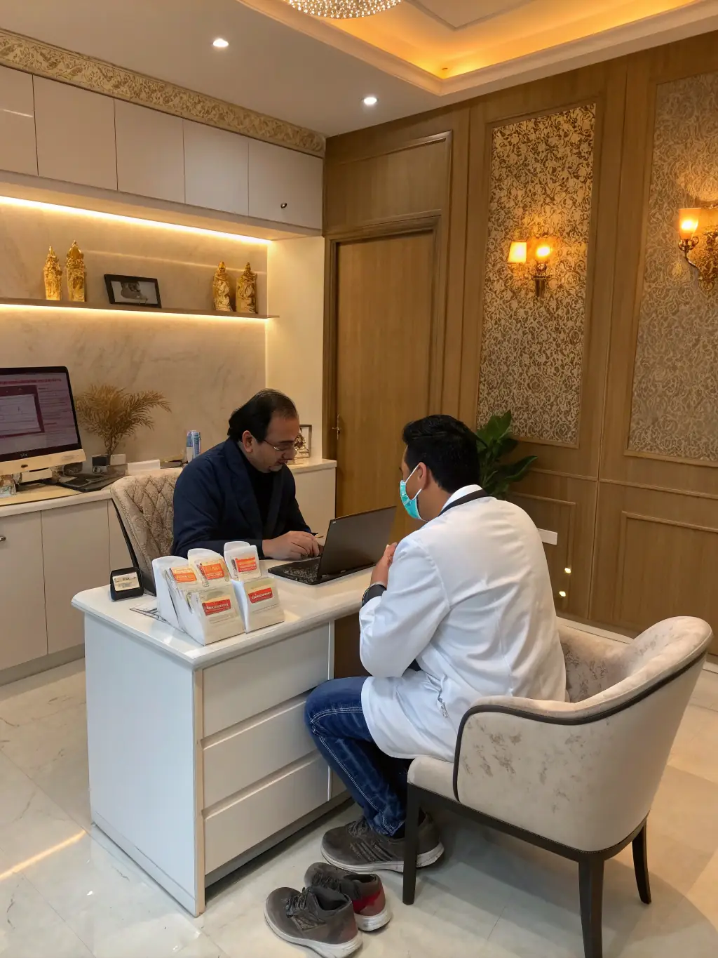 A dentist explaining post-operative instructions to a patient after wisdom teeth extraction, ensuring a smooth and comfortable recovery process.